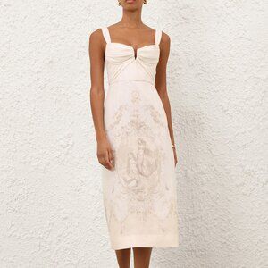Zimmermann Drape Mermaid Pattern Slip Dress